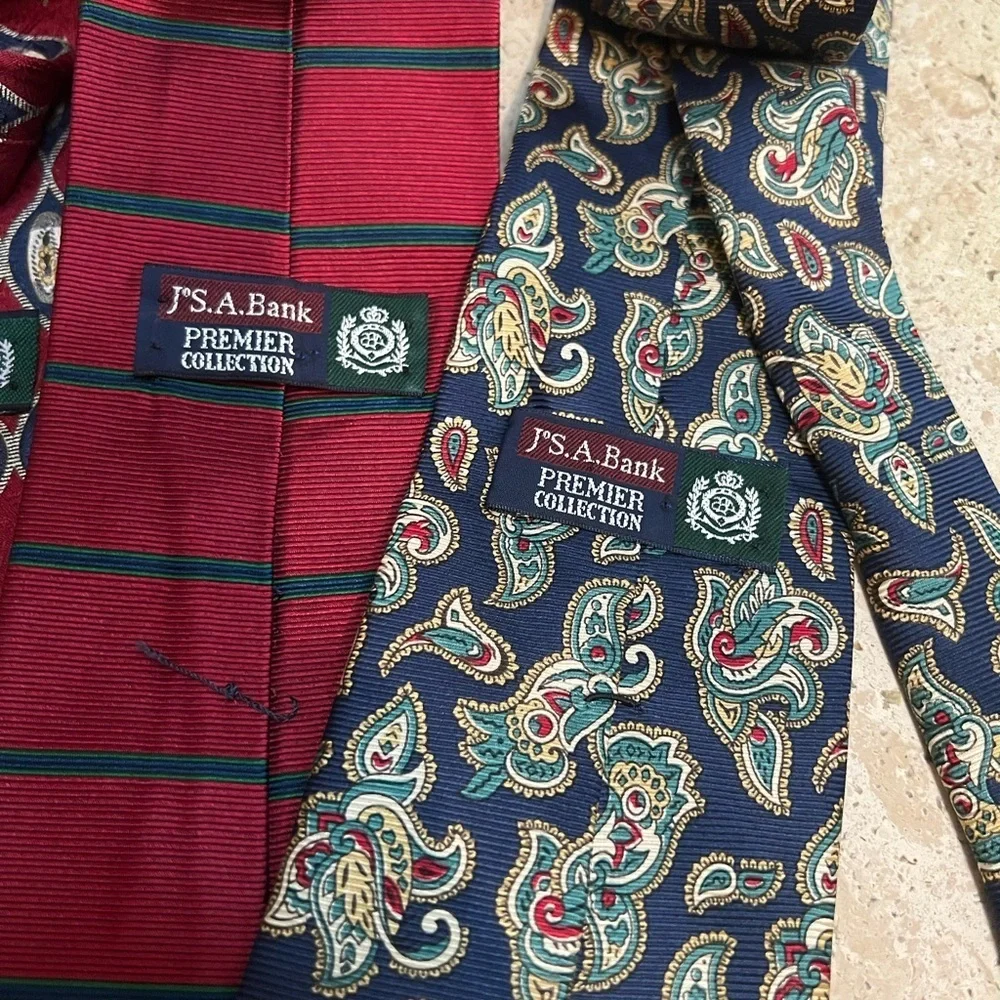 Jos. A. Bank Premier Collection- 5 Tie Lot- 100% Silk Made in USA